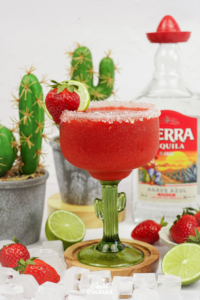 strawberry margarita on the rocks