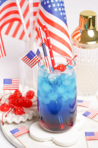 Layered 4th of July cocktail