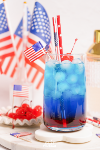 Red white and blue cocktail