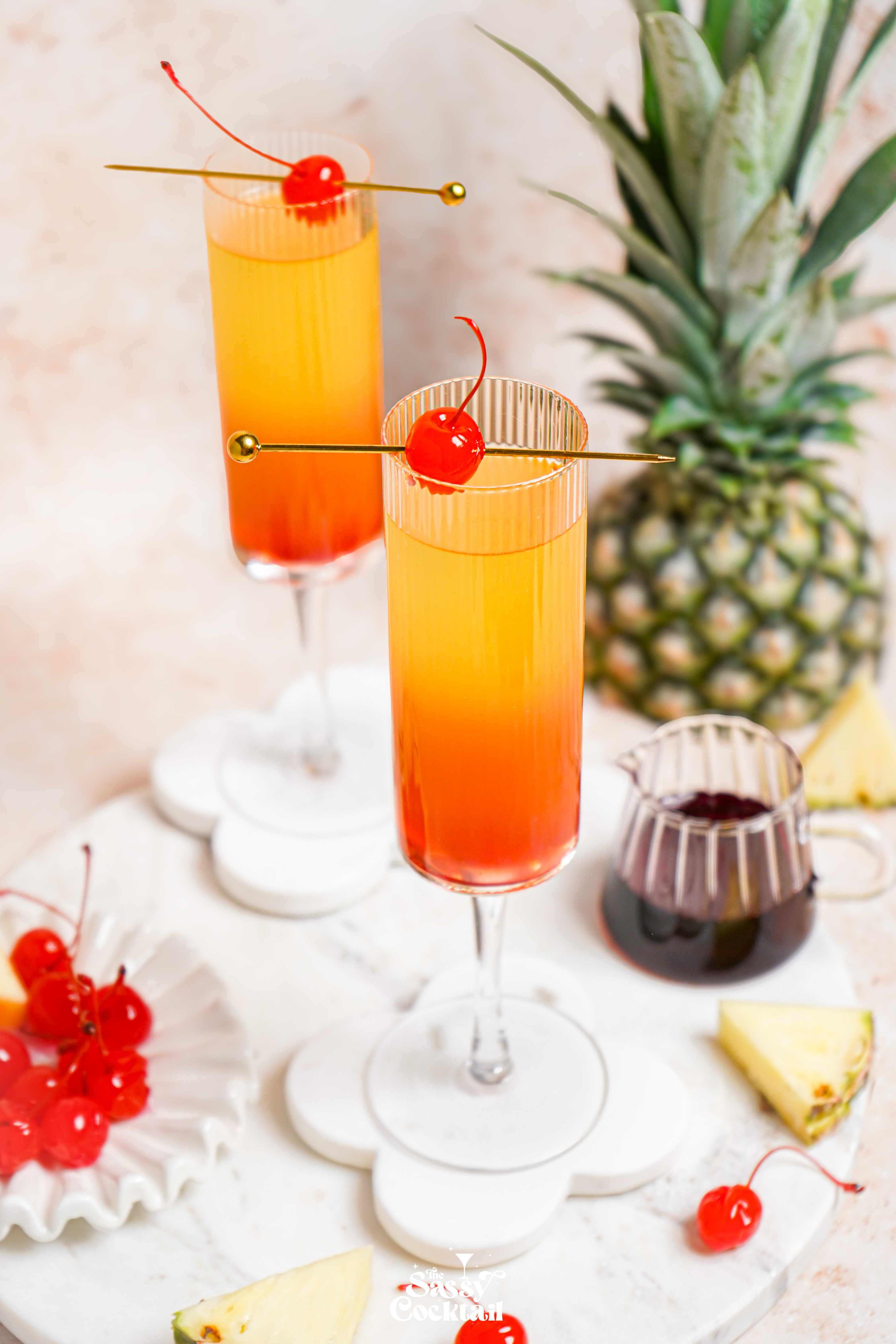 hawaiian mimosas with malibu